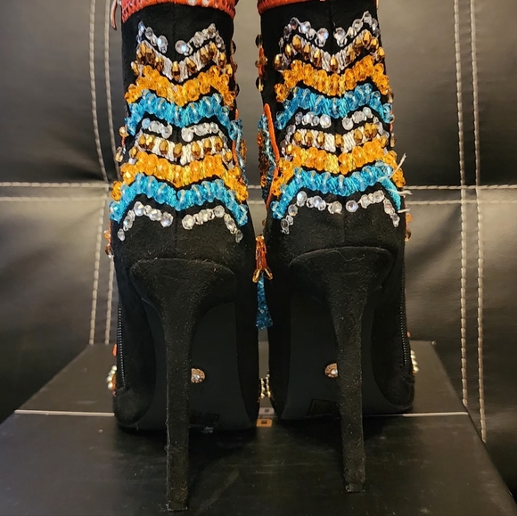 The AZALEA WANG Itsy Bitsy Multi Embellished Booties - Picture 5 of 6